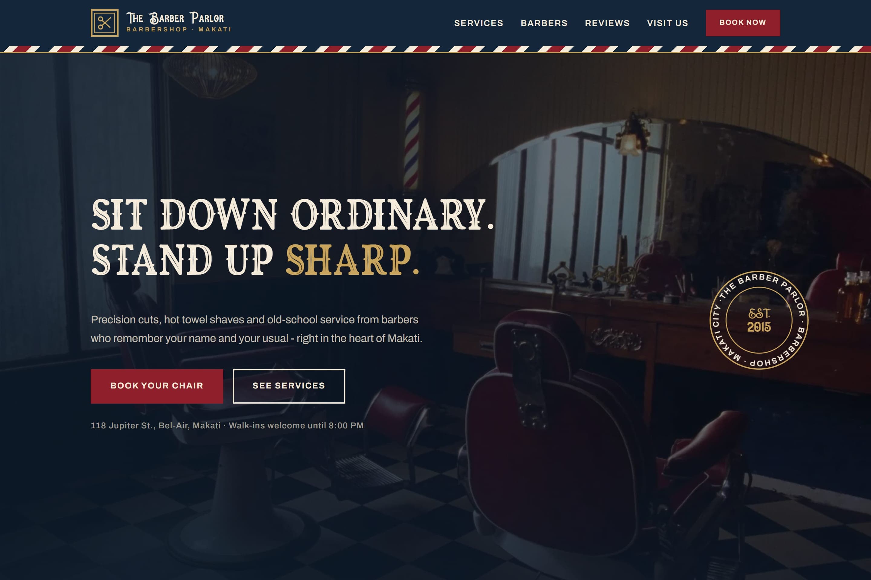 Screenshot of the The Barber Parlor website