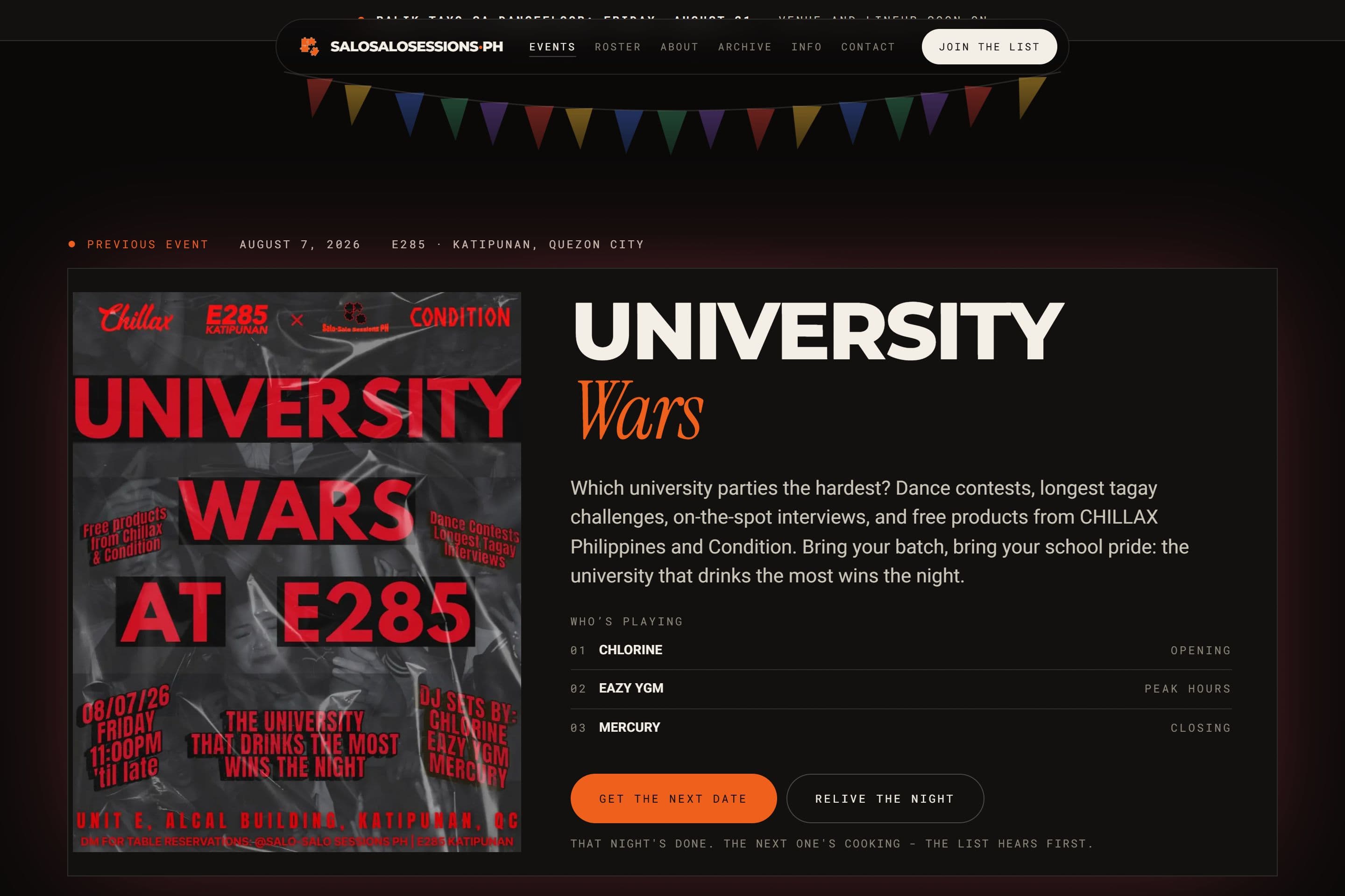 Screenshot of the Salo-Salo Sessions PH website